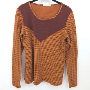 We Norwegians Sweater‎ Womens Large Orange Merino Wool Pullover Baselayer
